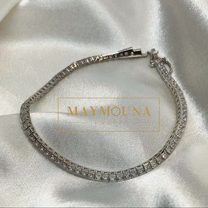 🆕 925 Sterling Silver Thin CZ Tennis Bracelet